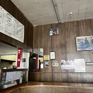 Back wall of restaurant