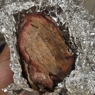 Sliced Smoked Beef Tri Tip Dinner. They rinsed the sauce off my meat, placed it back on the grill and served it to me.