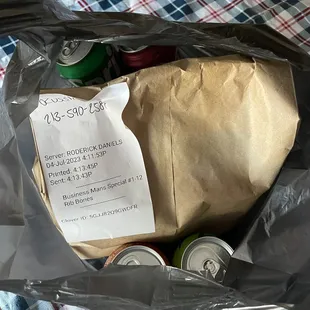 Take out. Business Mans Special #1. With 1hour wait on July 4th 2023