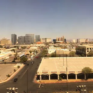 View of strip hotels