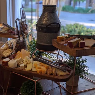 Cocktail hour food. Assorted cheese and crackers.
