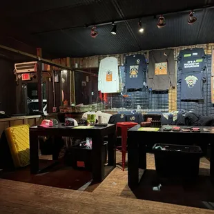 Shirts and hats for sale