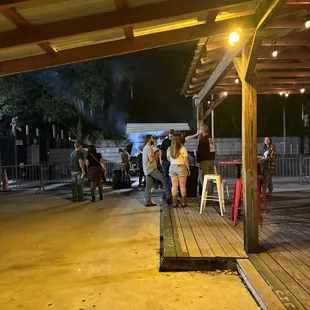 Outside food truck. Sausage was great.