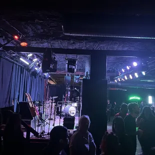 a band playing on stage