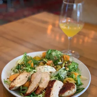 Summer Salad (burrata, fruits, pistachios, fruits, and arugula/spring mix, yummmm!)