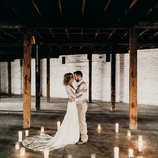 Happy Couple in reception area.