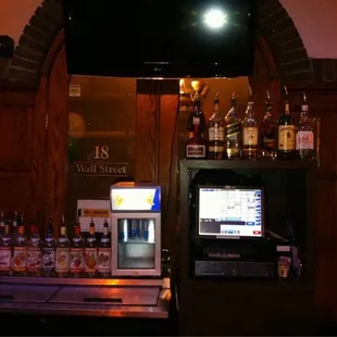 bottles of alcohol on the counter