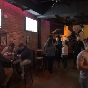 a group of people sitting at tables