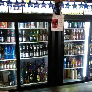 a row of beer bottles