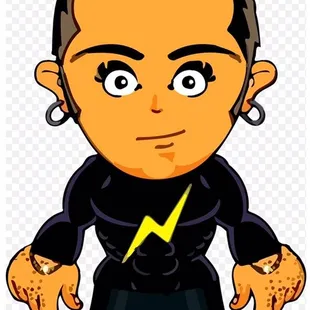 a cartoon of a man with a lightning