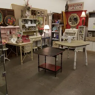 Having fun mother-daughter time walking around flea market