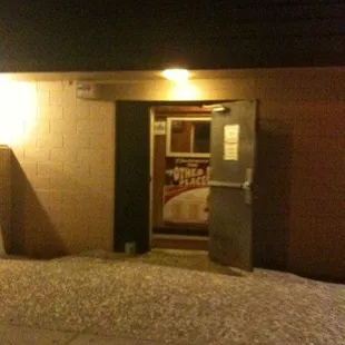 the entrance to the building