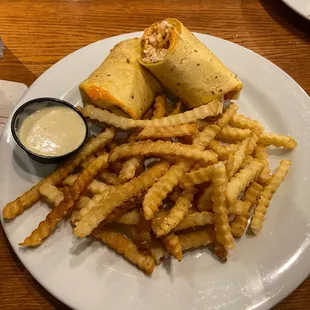 Buffalo Chicken Wrap with fries