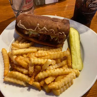 very good Honey Mustard Chicken oven baked sub and crinkle cut french fries