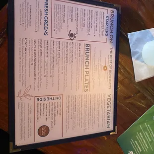 Brunch menu