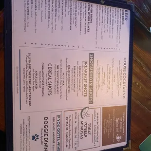 Brunch menu