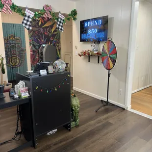 Walking into the main dispensary