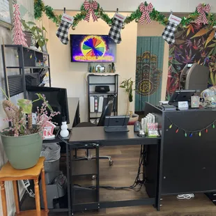 Walking into the main dispensary