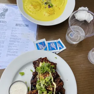 House wings and lobster ravioli