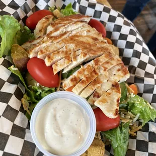 a grilled chicken salad