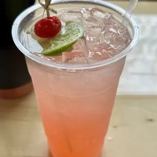 a drink in a plastic cup