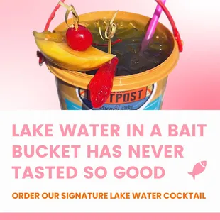 a bucket filled with drinks