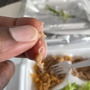 I found pieces of plastic inside of my refried beans