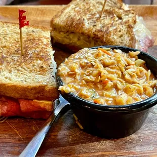 Reuben sandwich with local specialty coleslaw
