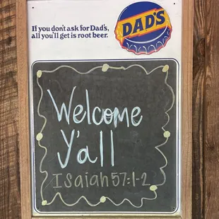 Welcome board