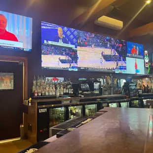 New screens at the bar.