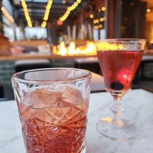 Old fashioned + Manhattan