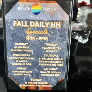 the menu