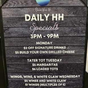 Daily Happy Hour Specials