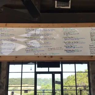 Menu as of 5/12/18