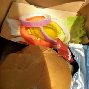 Chicken sammy with fixings on the side