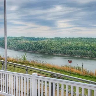 a view of a river and a bridge
