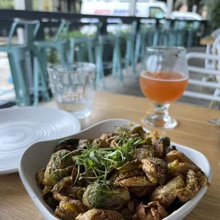 Brussel sprouts were perfectly crisp and sweet