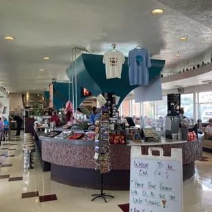 Inside the front doors