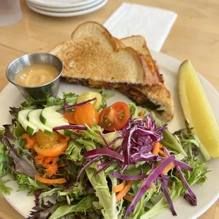 Picked onion jam sandwich.  Real tasty! Oh the flavors in just one bite!