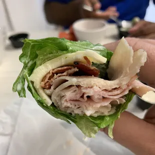 Close up of my Club Sandwich , it was really good.   I'm sure it's amazing on the French or Sourdough Bread.