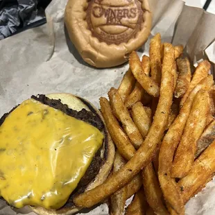 Burger and fries