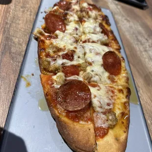 The Grizz Flatbread - Meat,cheese and hot honey- great flavor but super expensive for the size - $17.50