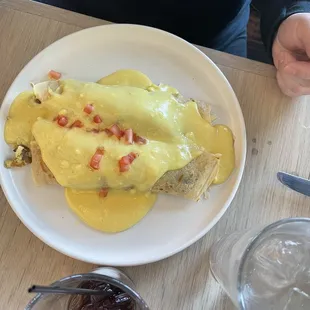 Crepes with Halendaise sauce! Yummy!