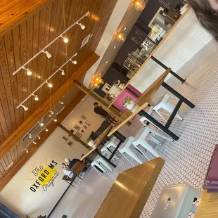 a woman sitting at a table