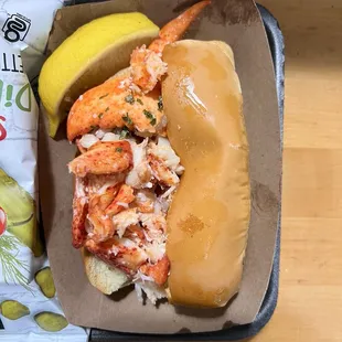 Hot buttered lobster roll