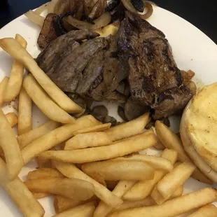 Steak sandwich which I ordered without onions and added cheese.