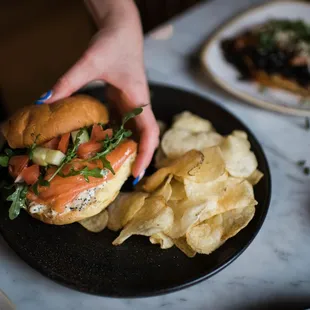 Smoked Salmon Sandwich is a fan favorite found at our Charcuterie station!