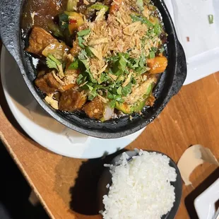 Eggplant and tofu clay pot (vegan)