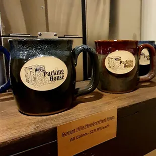 a variety of coffee mugs