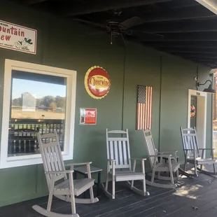 rocking chairs on the porch